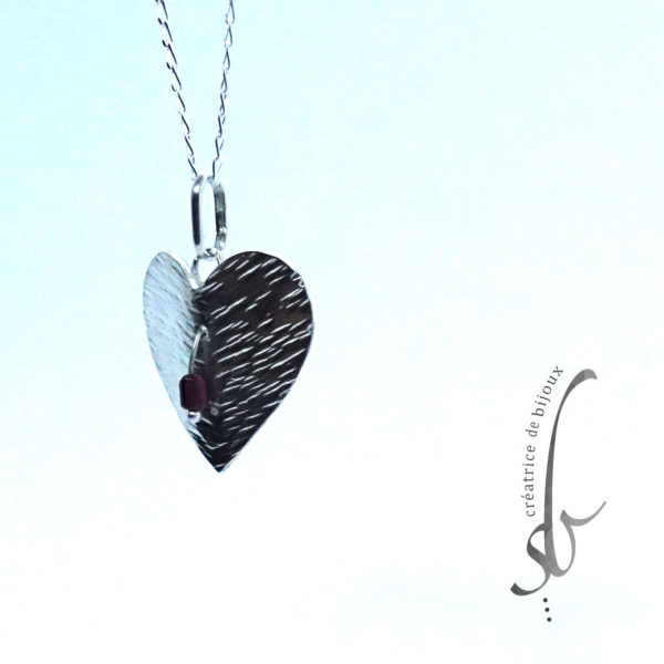 Pendentif Coeur avec grenat – Image 3