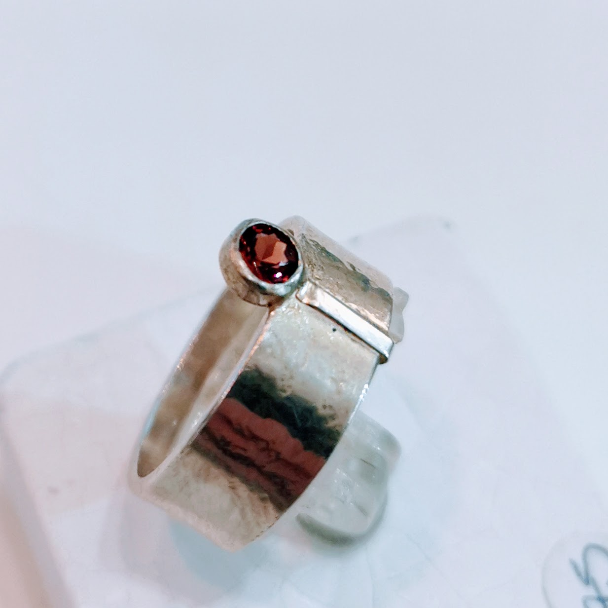 Bague argent "dentelle" Grenat T58 – Image 2