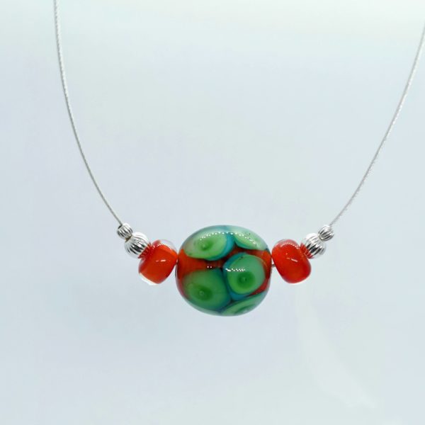 Ras du cou rouge bleu et vert – Image 2