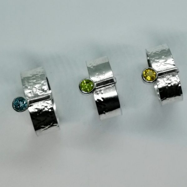Bague argent "dentelle" péridot T57 – Image 6