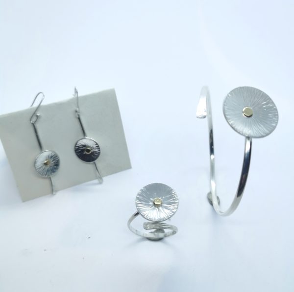 Ensemble de la collection "vivace" argent et or massif
