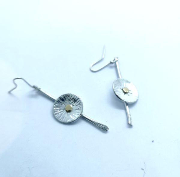 Boucles d'oreilles en argent et or massif
