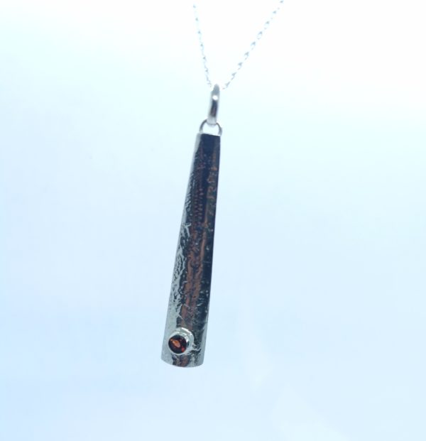 Pendentif "impression dentelle" argent et améthyste – Image 4