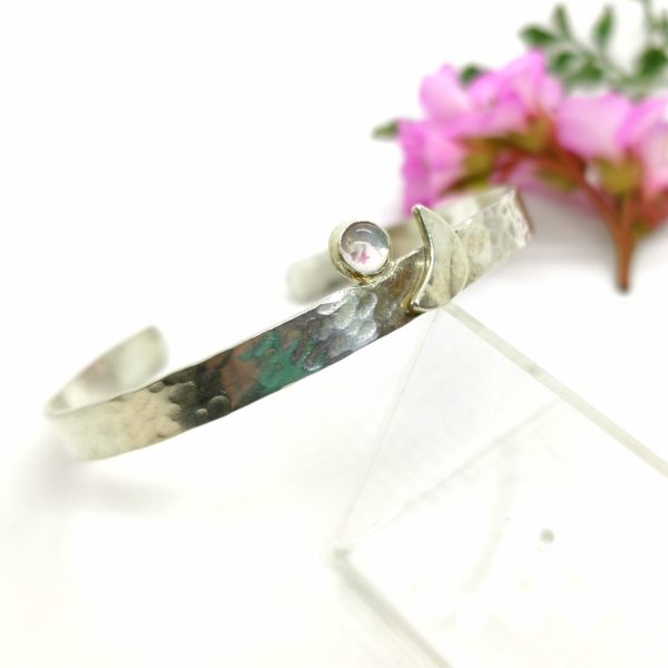 Bracelet argent et pierre précieuse "décroches-moi la lune!"