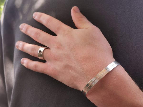 Bracelet argent double mixte – Image 6