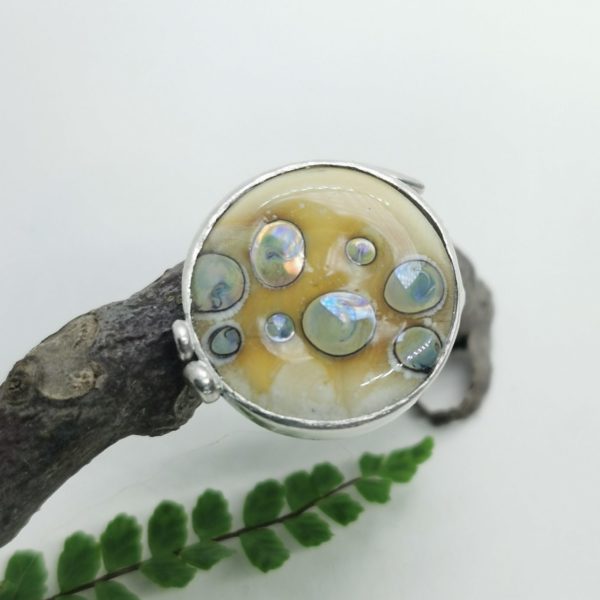 Bague argent et perle de verre