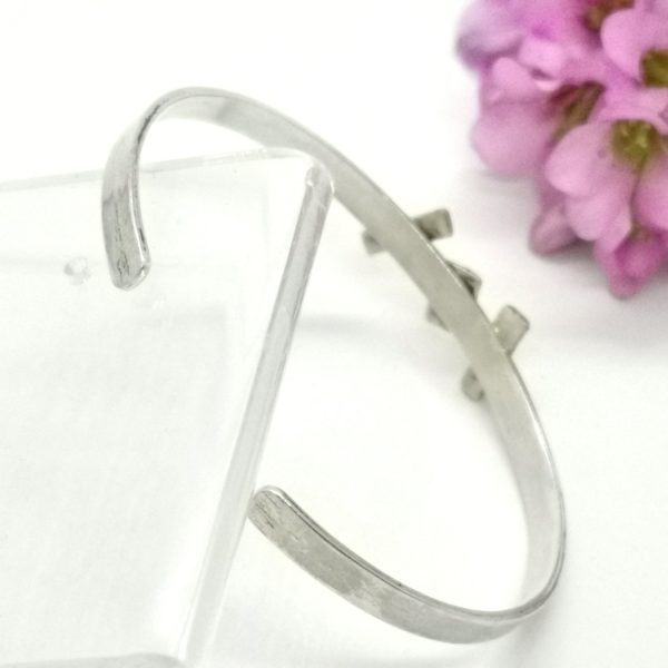 Bracelet argent et barrettes feuilles d'or "Orée" – Image 5