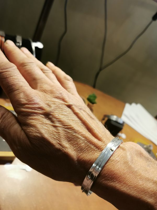 Bracelet manchette argent et or pour lui ou elle collection "lien" – Image 3