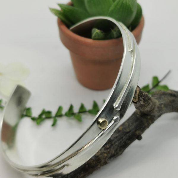 Bracelet manchette argent et or pour lui ou elle collection "lien"