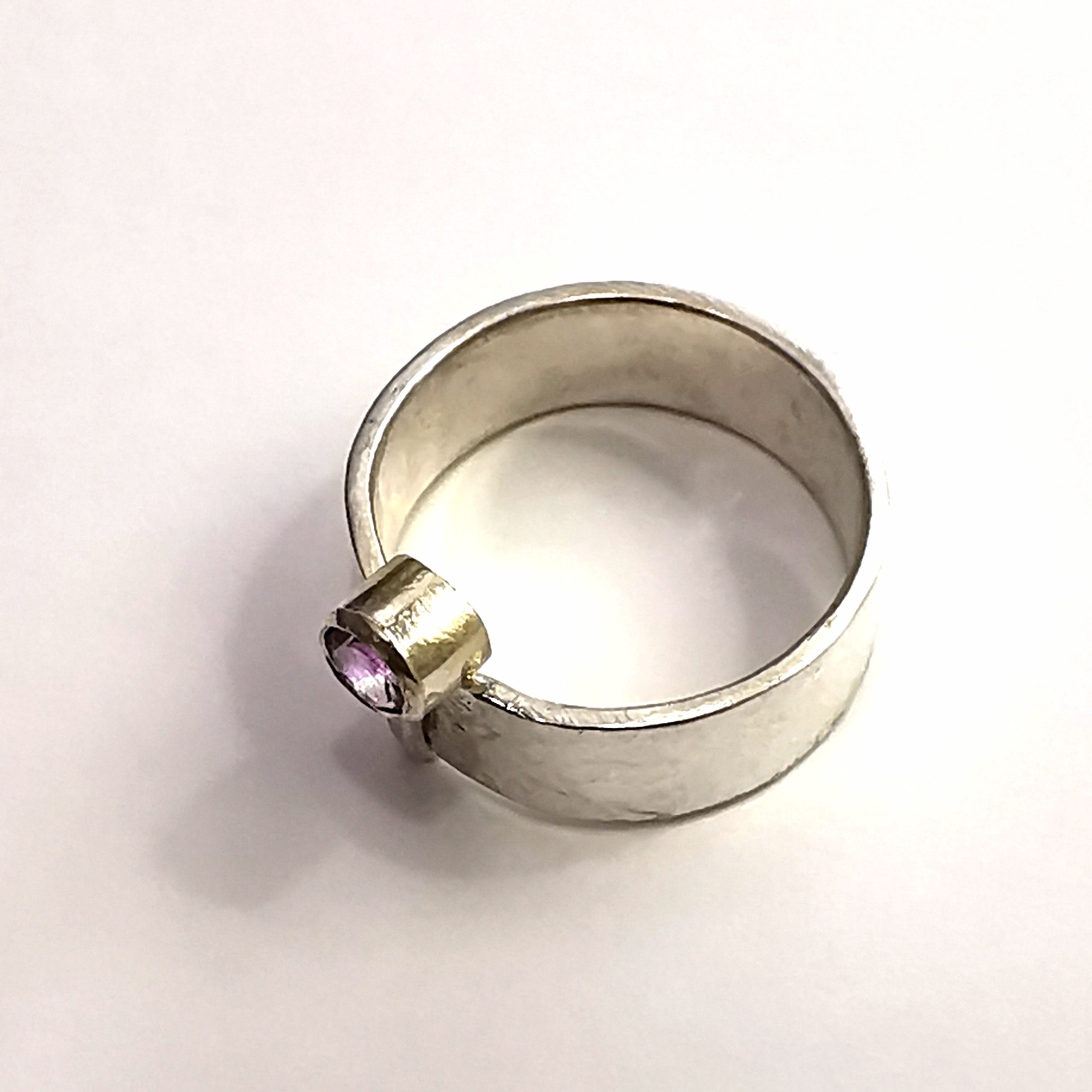 Bague argent "dentelle" améthyste – Image 3