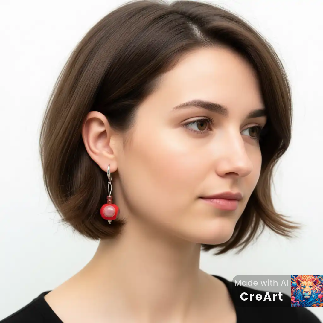 Boucles d'oreilles pendante argent et verre de Murano – Image 2