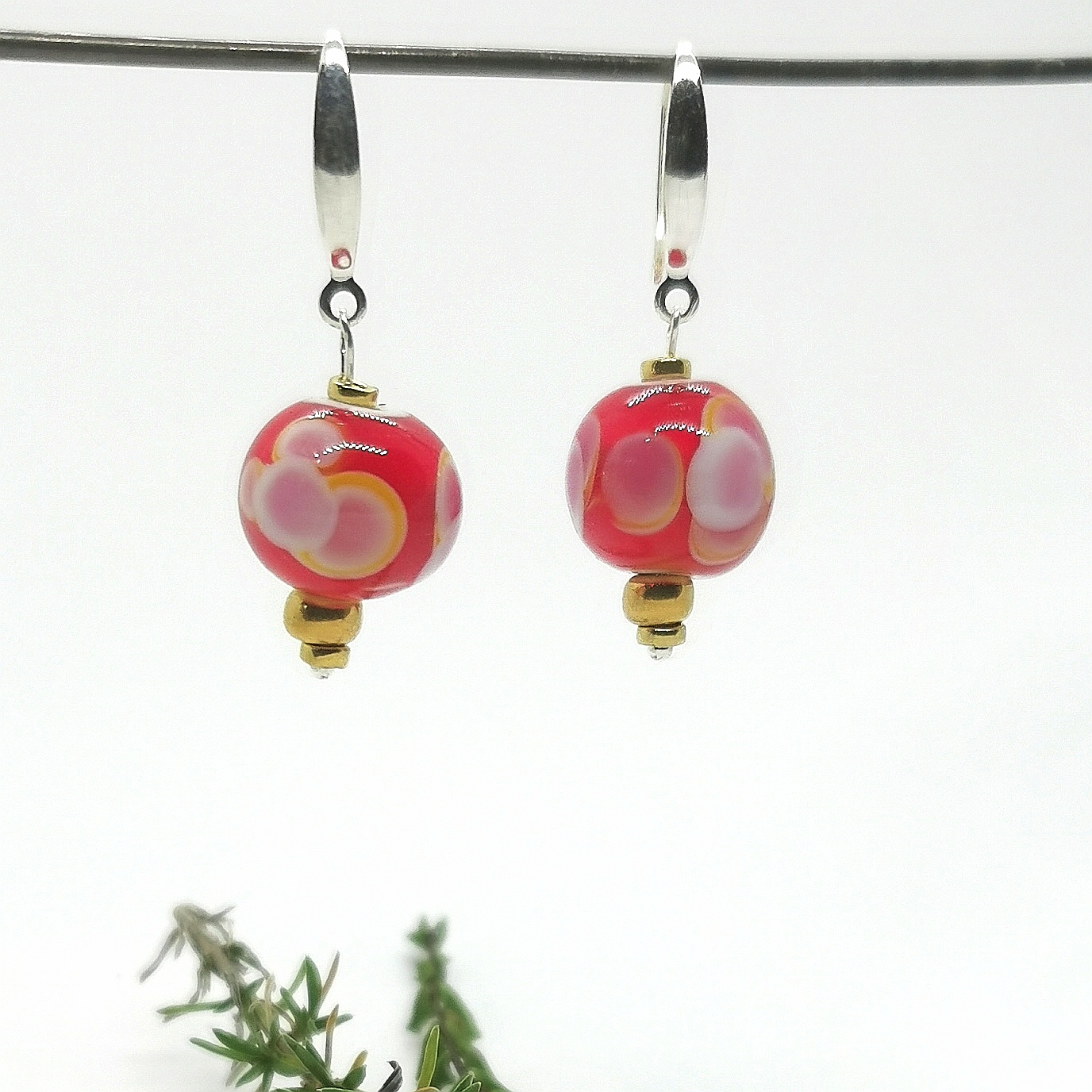 Boucles d'oreilles pendante argent et verre de Murano – Image 6
