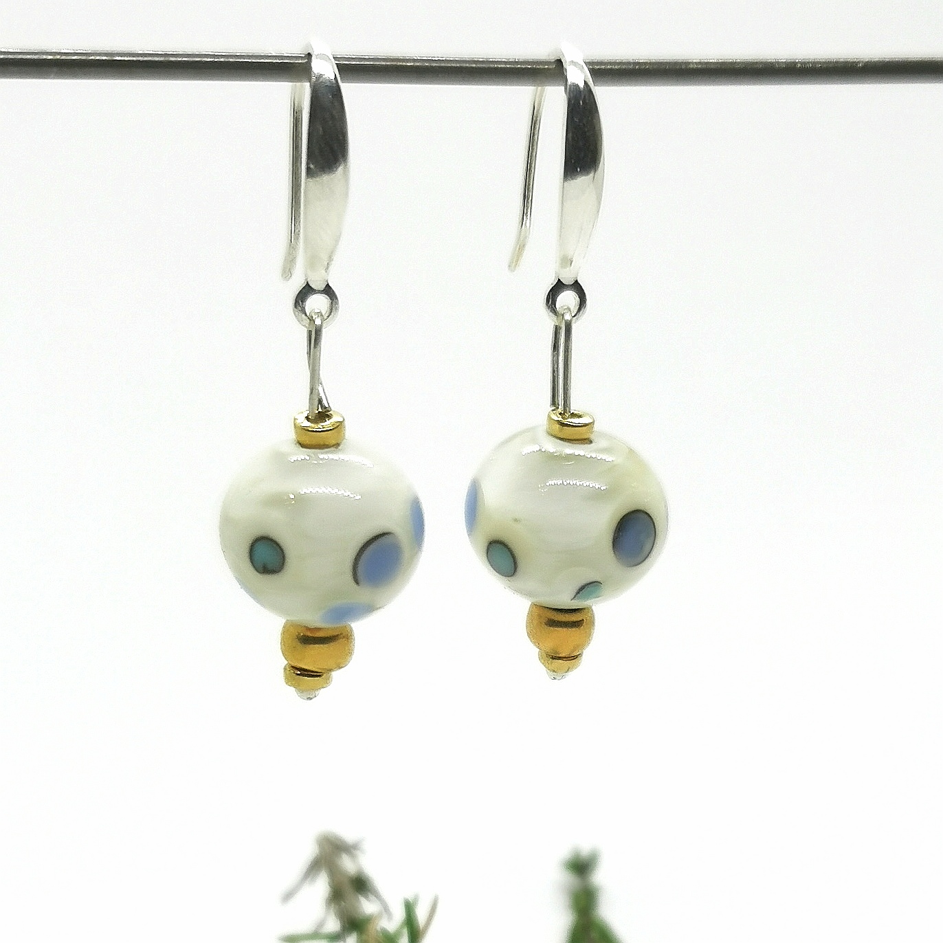 Boucles d'oreilles pendante argent et verre de Murano – Image 5