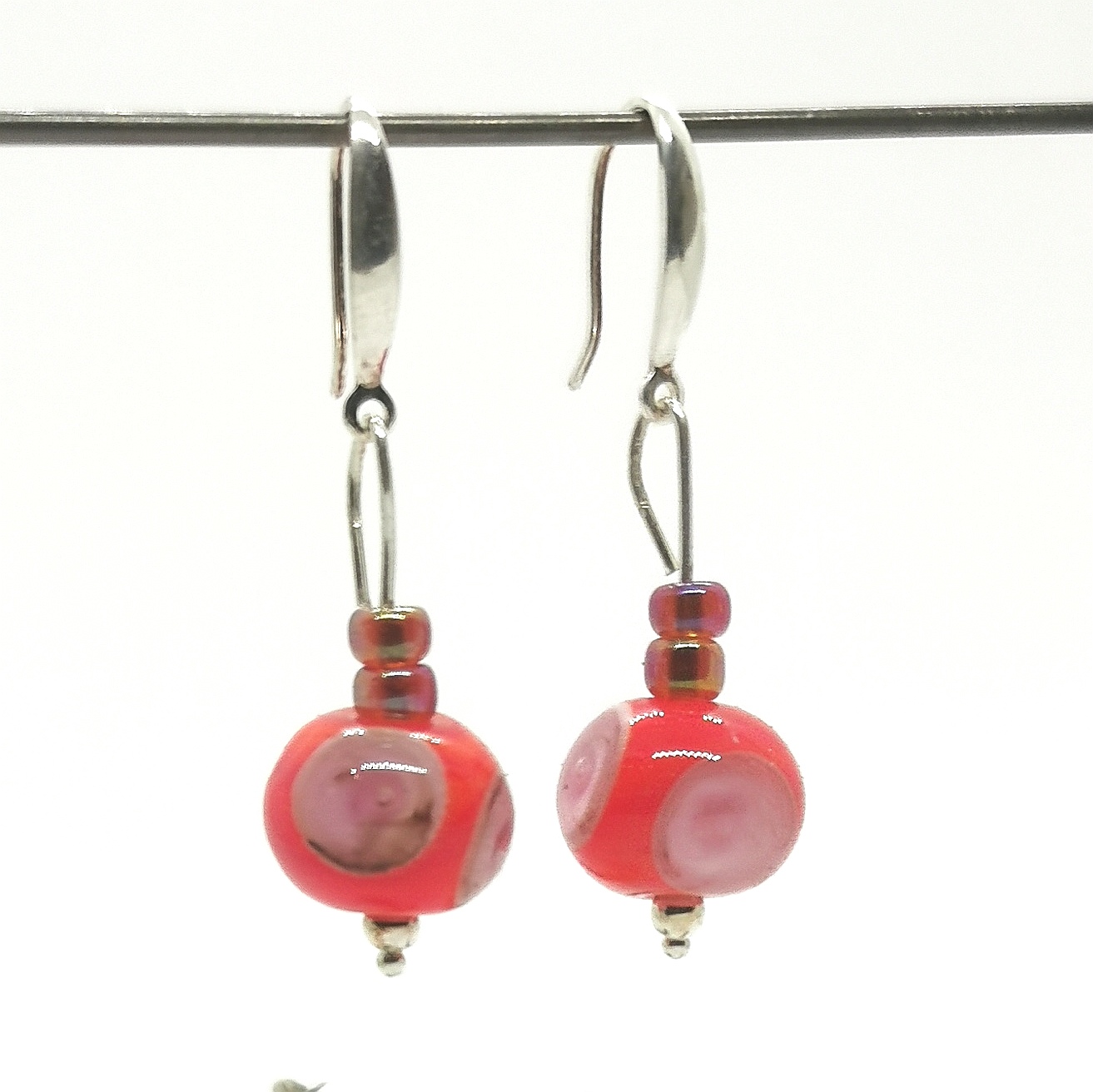 Boucles d'oreilles pendante argent et verre de Murano – Image 4