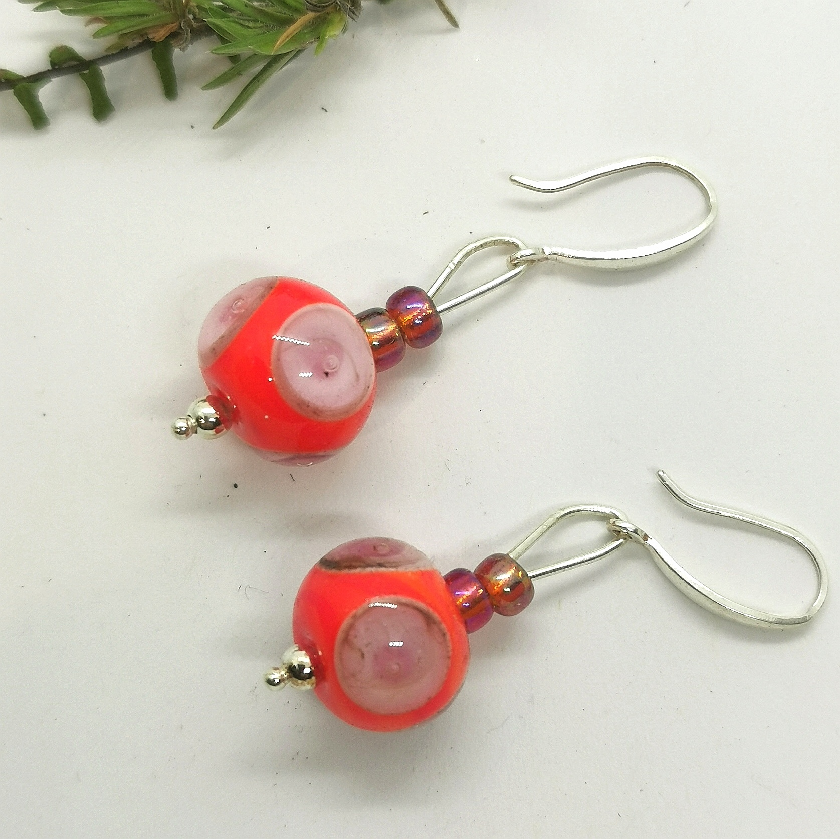 Boucles d'oreilles pendante argent et verre de Murano – Image 3