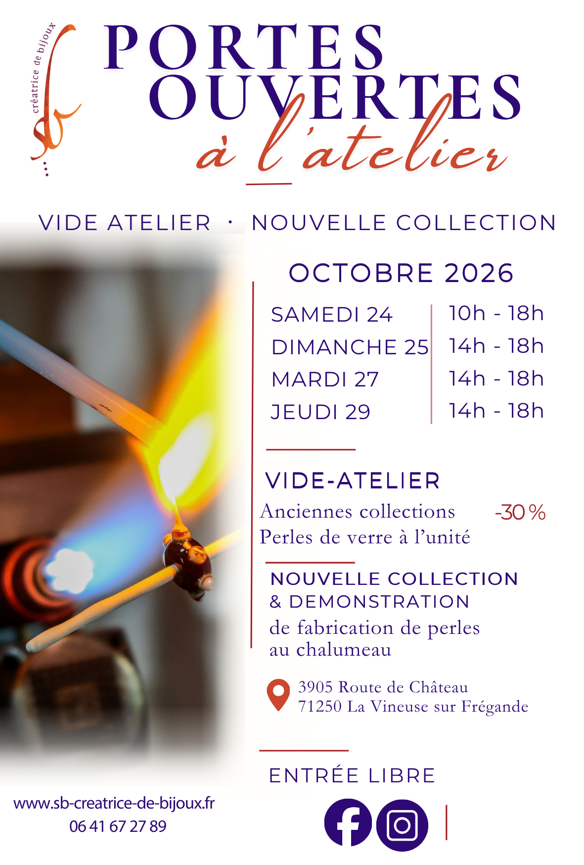 affiche atelier portes ouvertes octobre 2026